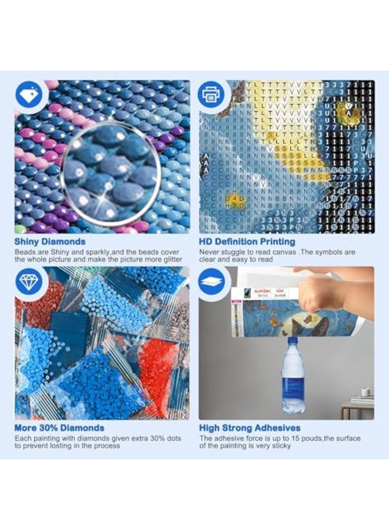 SYOSI Diamond Painting Kits for Adults for Beginners - 16x20inch Black Cat DIY 5D Diamond Art Kits, Full Drill Diamond Dots Paintings with Diamonds Gem Arts Crafts for Home Wall Decor, Gifts - Image 4