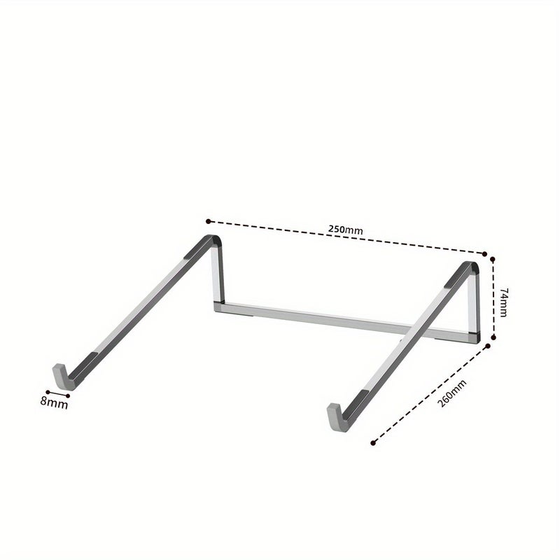 Aluminum Alloy Laptop Stand Silvery Folding Portable Desktop Bracket Heat Dissipation Storage Support Frame Fits 14.5 to 22.3 Inch Notebooks For Daily Office Work - Image 3