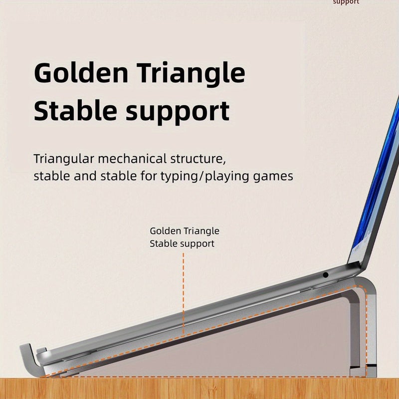 Aluminum Alloy Laptop Stand Silvery Folding Portable Desktop Bracket Heat Dissipation Storage Support Frame Fits 14.5 to 22.3 Inch Notebooks For Daily Office Work - Image 2