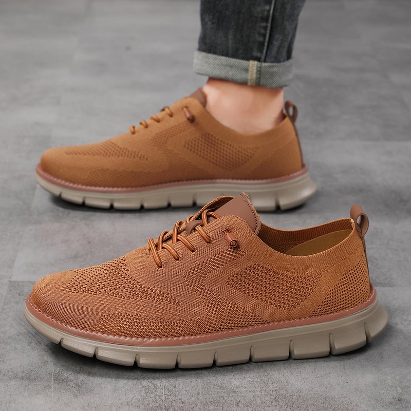 Men's Breathable Lace-up Loafer Shoes - Image 1