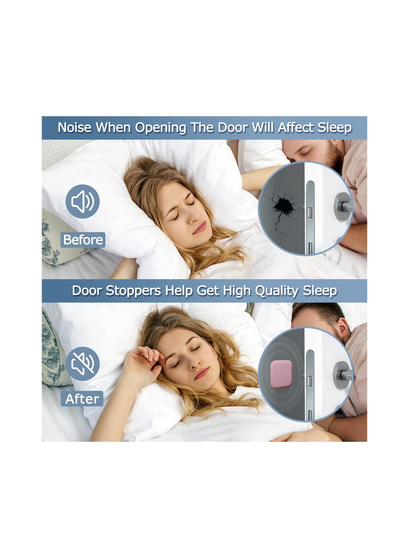 4 Pack Soft Rubber Door Stoppers Self Adhesive Wall Protectors Doorknob Bumpers for Home Office Pink Silencer Crash Pads Non-Slip Safety - Image 5