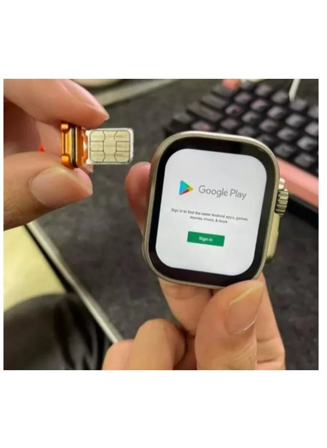 Generic - The Latest Smart Watch Series 8 With A Large Full HD Screen A Wireless Charging With A 680 mAh Battery And A Built-In 4G SIM Card For Internet Connection And Phone Calls, Supports Many Mobile Applications And Is Compatible With The Android System - With 4 Additional Bracelets - Image 1