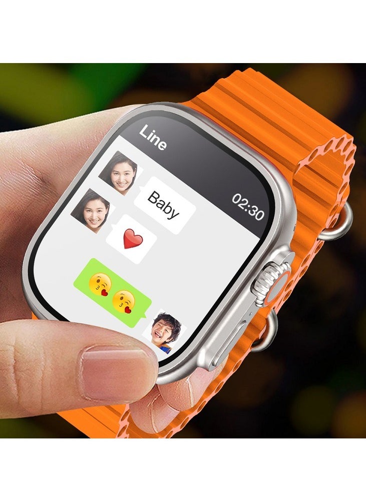 Generic - The Latest Smart Watch Series 8 With A Large Full HD Screen A Wireless Charging With A 680 mAh Battery And A Built-In 4G SIM Card For Internet Connection And Phone Calls, Supports Many Mobile Applications And Is Compatible With The Android System - With 4 Additional Bracelets - Image 1