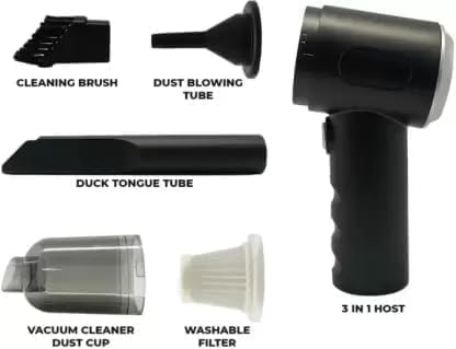 TECH LOGO ELECTRONICS Vacuum Cleaner 3 in 1 for Car & Home – Compact, Cordless, Wet & Dry, Blower Function, Mini & Portable for Sofa, Dust, and Deep Cleaning - portable vacuum cleaner for car, bike and sofa - Image 2