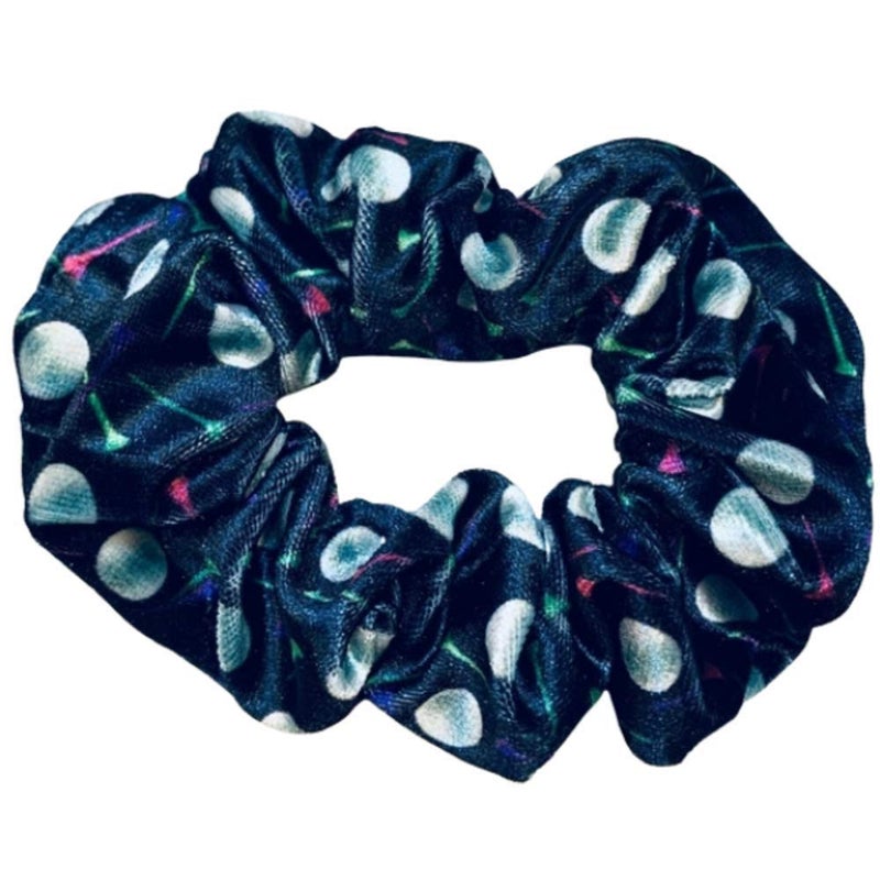 Infinity Collection by Sportybella Golf Scrunchie Black Velvet Hair Tie for Women Girls 1 Count