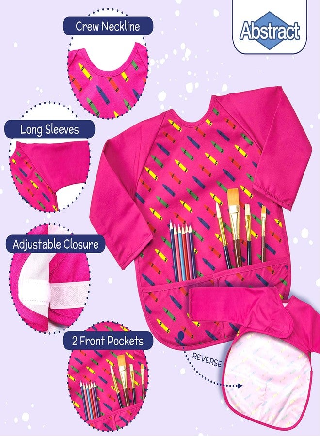Abstract Kids Painting Apron - Toddler Art Smock - Waterproof Long Sleeve with 2 Pockets - Smocks for Kids for Painting and Eating (6 Months - 10 Years) - Image 3