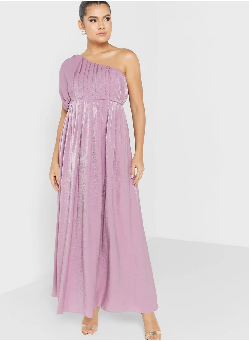 hayas closet Ruched Sleeve Belted Dress