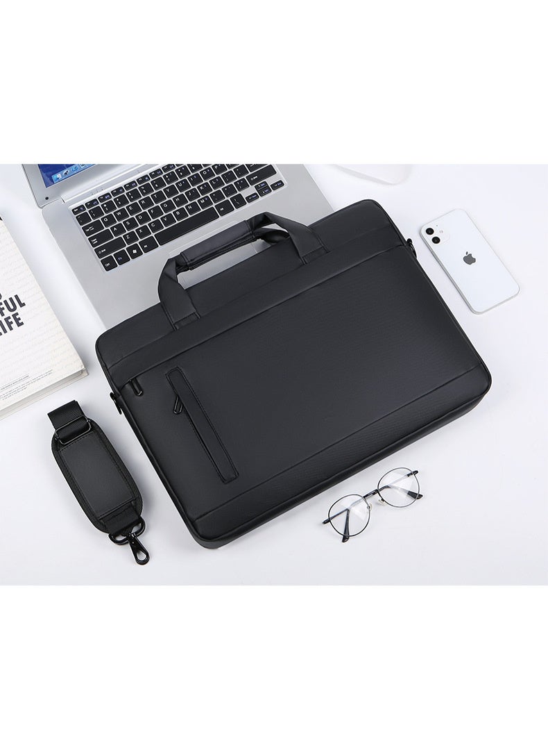 NOYE Premium 15.6-Inch Slim Laptop Sleeve Case - Water-Resistant Protective Business Bag for Men & Women - Office & Travel Essential - Jet Black - Image 2
