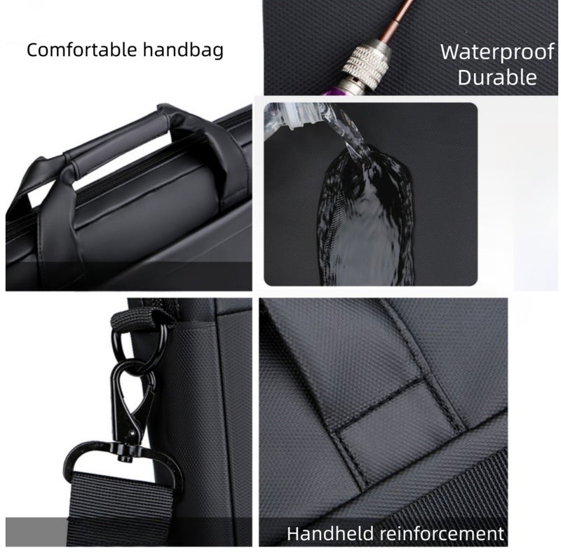 NOYE Premium 15.6-Inch Slim Laptop Sleeve Case - Water-Resistant Protective Business Bag for Men & Women - Office & Travel Essential - Jet Black - Image 4