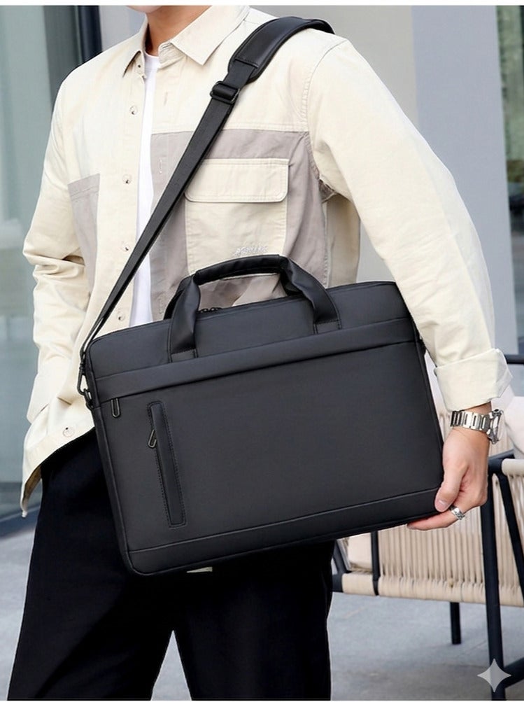 NOYE Premium 15.6-Inch Slim Laptop Sleeve Case - Water-Resistant Protective Business Bag for Men & Women - Office & Travel Essential - Jet Black - Image 5
