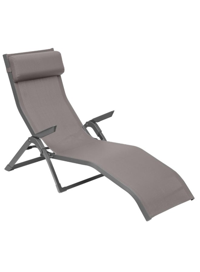 Hesperide Decima Foldable Adjustable Sun Lounger Hazelnut and Praline 91 x 63 x 168 cm 165852B - Image 1