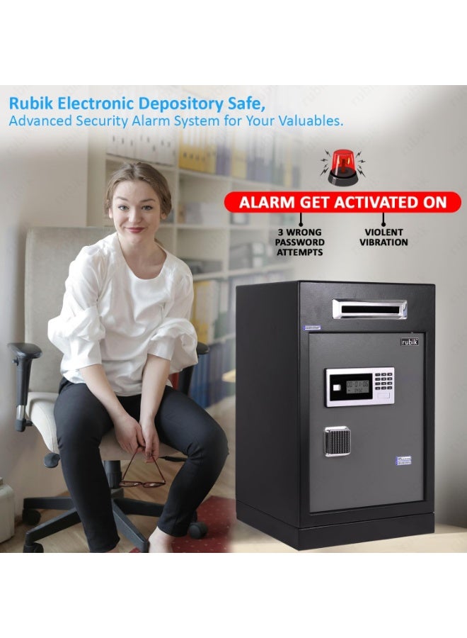 Rubik Drop Slot Safe Box, Digital Lock & Key For Office Shops Business Money Documents RB-6343S (69x43x38cm)  - Image 3