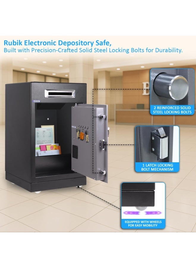 Rubik Drop Slot Safe Box, Digital Lock & Key For Office Shops Business Money Documents RB-6343S (69x43x38cm)  - Image 2