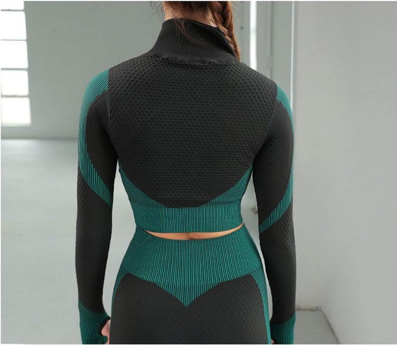 Veriliss 3pcs Seamless Outfit Workout Sets Gym for Women, Fitness Sports School Running Clothes Yoga Sportswear - Image 2