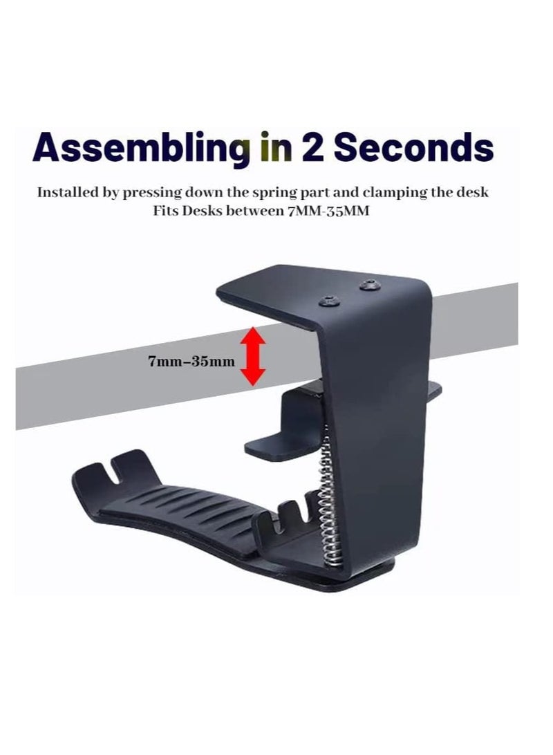 Excefore Headset Headphone Hook Holder Hanger Mount, Headphones Stand for Desk, Clamp Under Desk Design with Adjustable & Rotating Arm PC Gaming, Backpack Hook - Image 3