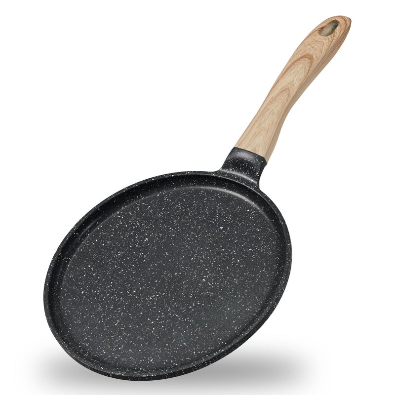 JEETEE Crepe Pan Nonstick 11 Inch Comales Para Tortillas Griddle Pan for Stove Top Granite Coating Flat Pancake Pan Dosa Tawa PFOA FREE and Induction Compatible Grey - Image 2