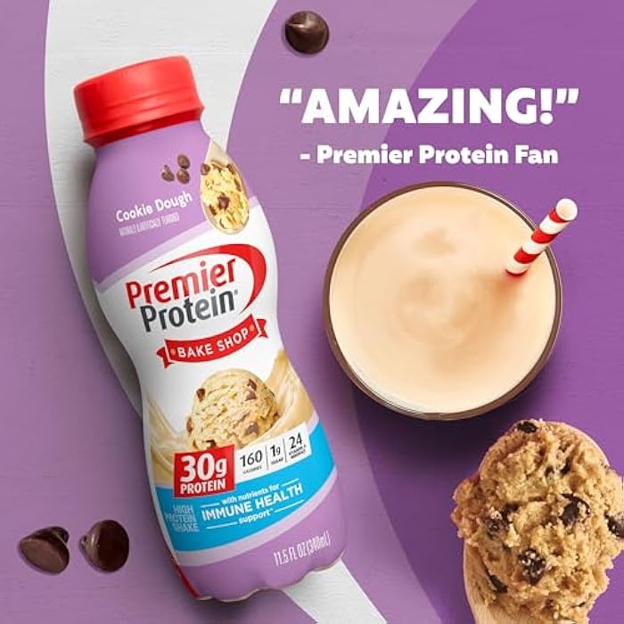 Premier Protein Shake, Cookie Dough, 30g Protein, No Added Sugar, 24 Vitamins & Minerals to Support Immune Health, 11.5 fl oz, 1 Pack (Packaging May Vary) - Image 5