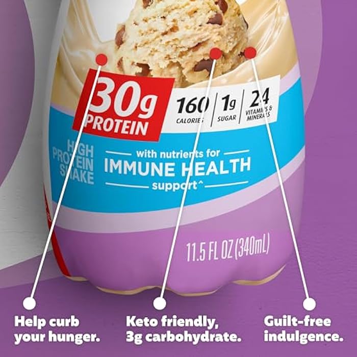Premier Protein Shake, Cookie Dough, 30g Protein, No Added Sugar, 24 Vitamins & Minerals to Support Immune Health, 11.5 fl oz, 1 Pack (Packaging May Vary) - Image 3