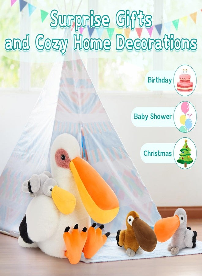 MorisMos Pelican Stuffed Animal with Baby Inside, 4Pcs Pelican Plush Toys 17.5 Inches Gift for Kids Birthday Christmas - Image 5