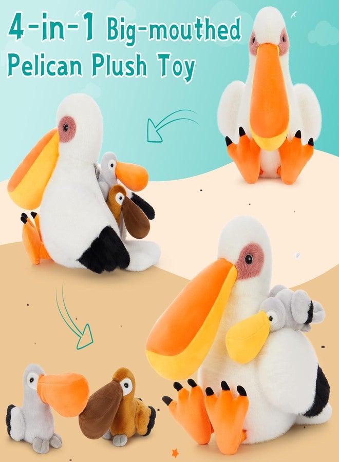 MorisMos Pelican Stuffed Animal with Baby Inside, 4Pcs Pelican Plush Toys 17.5 Inches Gift for Kids Birthday Christmas - Image 2