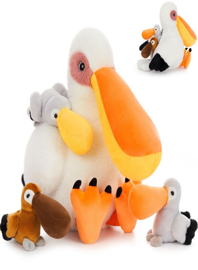 MorisMos Pelican Stuffed Animal with Baby Inside, 4Pcs Pelican Plush Toys 17.5 Inches Gift for Kids Birthday Christmas - Image 1