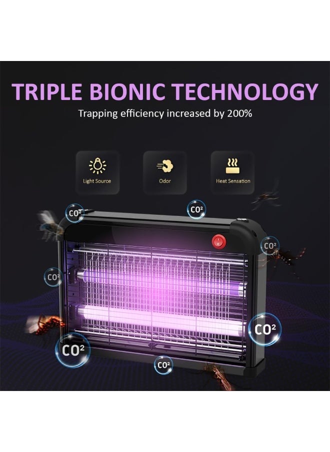 Rubik Electric Bug Zapper, 20W UV & LED Light Flying Insect Pest Mosquito Killer for Home Office & Commercial Indoor Use (Size, 39x27cm) Black  - Image 5