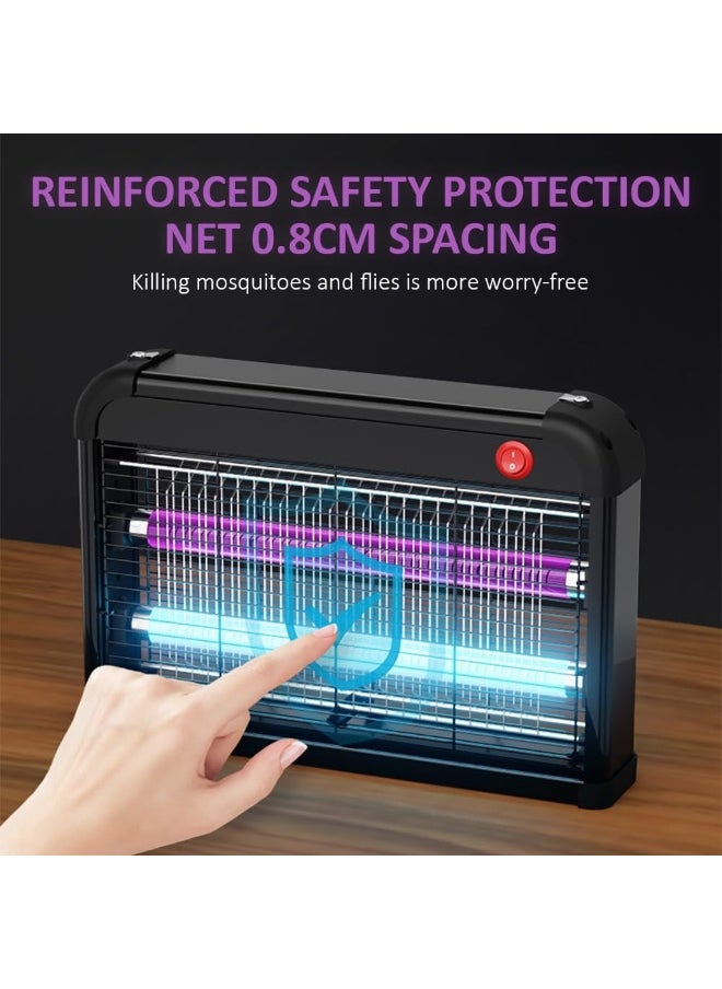 Rubik Electric Bug Zapper, 20W UV & LED Light Flying Insect Pest Mosquito Killer for Home Office & Commercial Indoor Use (Size, 39x27cm) Black  - Image 2