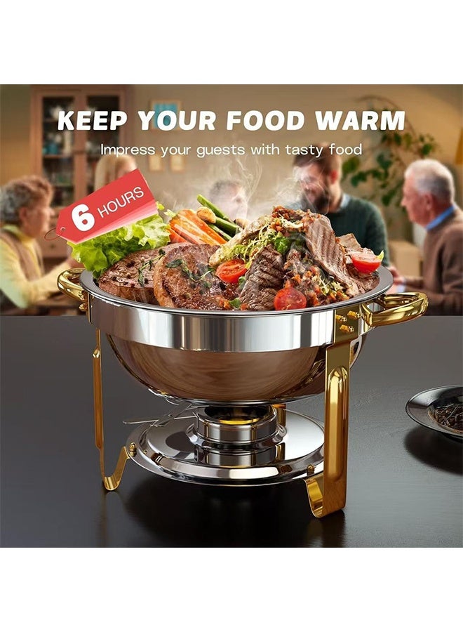 DUNISO Stainless Steel Chafing Dish Buffet Set, Food Warmers,Hot Pot with Lid and Built-in Lid Holder, Food Warming Tray, for Parties, Dinners and Catering (Sliver) ﻿ - Image 4