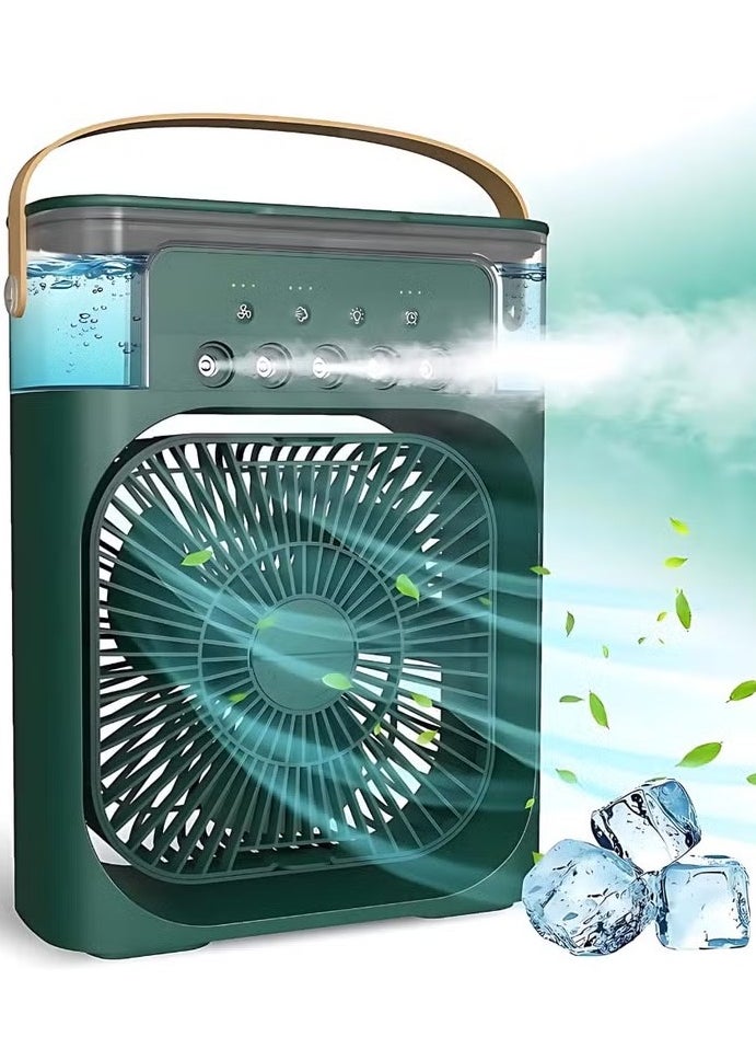 ABJ - Portable Air Conditioner Fan Mini Evaporative Air Cooler with 7 Colors LED Light 1/2/3 H Timer 3 Wind Speeds and 3 Spray Modes for Office Home Dorm - Image 1