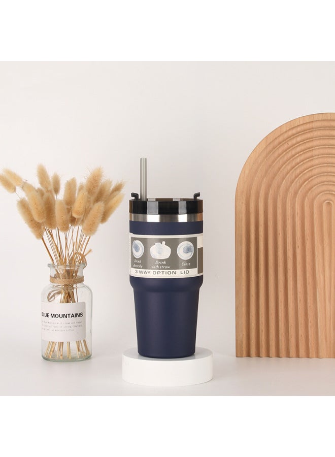 20oz30oz Stainless Steel Car Cup Large Capacity Double-layer Vacuum Straw Cup Portable Car Vacuum Insulation