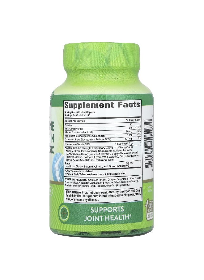 natures truth Nature's Truth, Double Strength Glucosamine Chondroitin MSM & Turmeric Complex, 90 Coated Caplets  - Image 2
