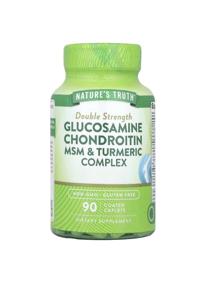 natures truth Nature's Truth, Double Strength Glucosamine Chondroitin MSM & Turmeric Complex, 90 Coated Caplets  - Image 1