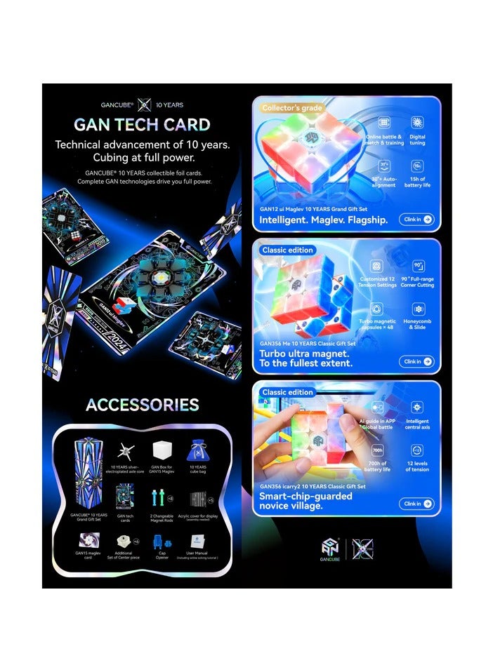 GANCUBE GAN 356 ME UV (10th Anniversary Special Edition) Magnetic 3x3 Speed Cube  - Image 3