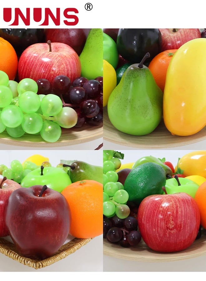 UNUNS 20 Pcs Fake Fruit,Artificial Fruit for Decoration Party,Realistic Fake Fruits Table Centrepieces Decoration Home Kitchen,Lifelike Faux Fruits Apple Bananas - Image 4