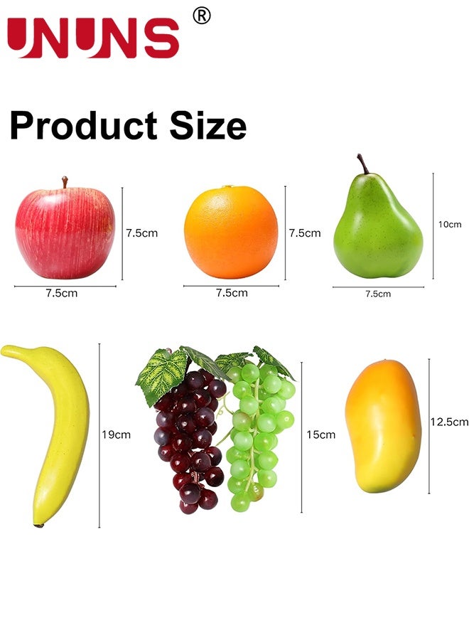 UNUNS 20 Pcs Fake Fruit,Artificial Fruit for Decoration Party,Realistic Fake Fruits Table Centrepieces Decoration Home Kitchen,Lifelike Faux Fruits Apple Bananas - Image 3