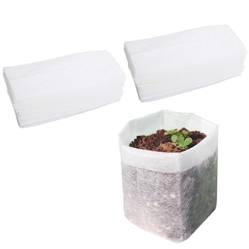 Belit Nursery Growing Bags, 100 Pcs Fabric Seedling Pots Non-Woven Pouch for Gardening Seed Plant Bag, Potato, Flower, Tomato Plant Starts (5.6" x 7.4 ") - Image 1