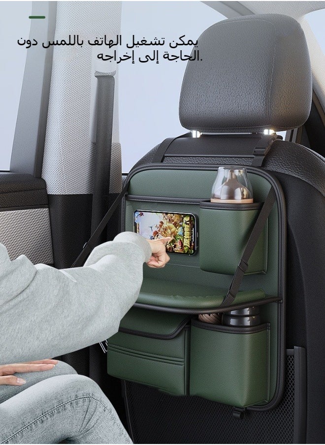 M MIAOYAN Car seat back storage rack, seat back storage bag, children's car rear seat folding table, car small table, rear row  - Image 4