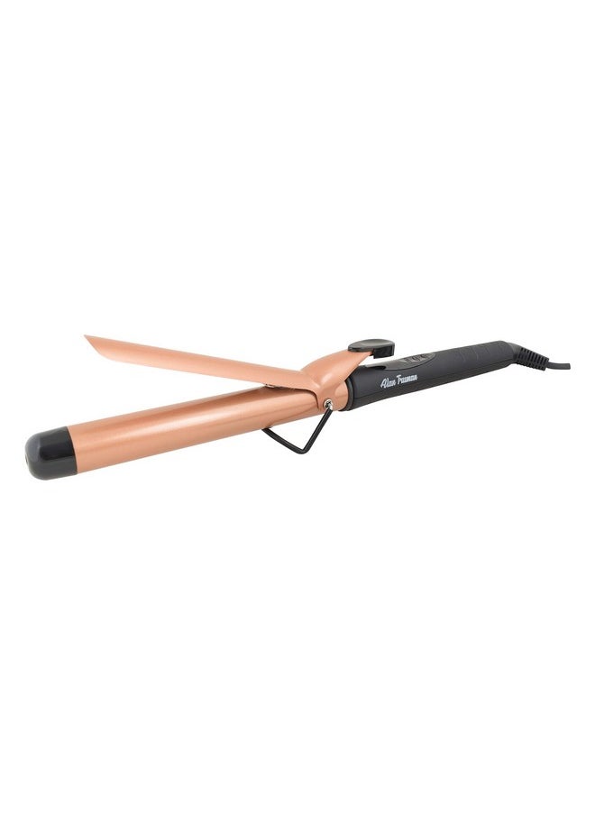 آلان ترومان - مكواة تجعيد الشعر من At Curler 22Mm المصنوعة من السيراميك الذهبي المشبع بزيت الأرغان - 22 مم (أسود/ذهبي) - Image 1