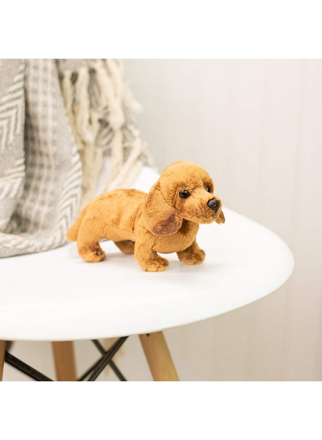 DEMDACO Light Brown Dachshund Children's Plush Beanbag Stuffed Animal Toy - Image 2