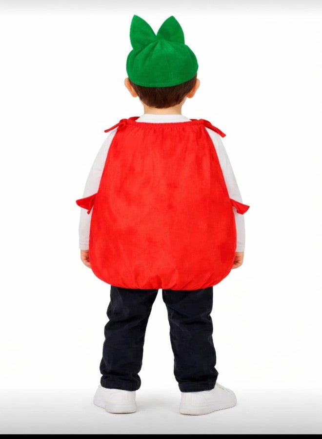 EthnicAlive Fruits and Vegetable Cutout Fancy Dress For Kids | Heathy Food Baby Costume | Fruits Theme Cosplay Costume For Girl And Boys (Apple, 4-5 Years) - Image 2
