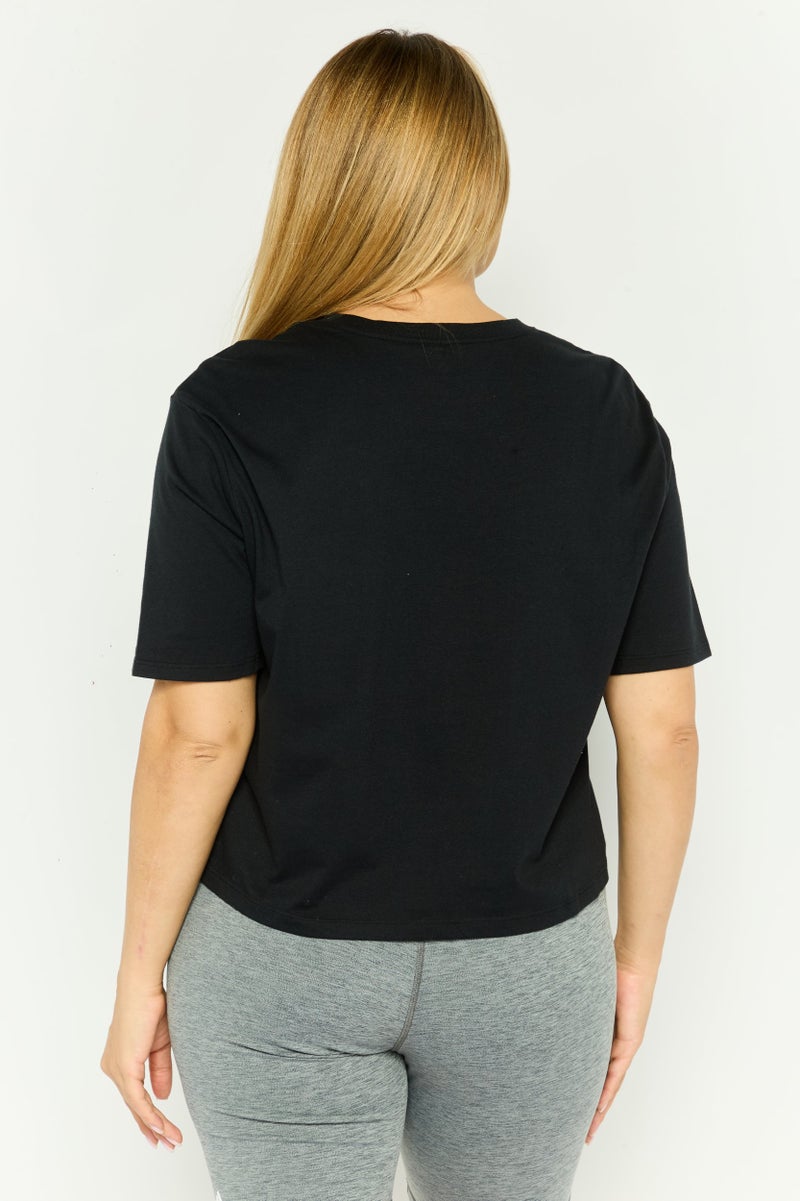 SKECHERS Women Sportswear Fit Short Sleeves Training Top, Black - Image 4