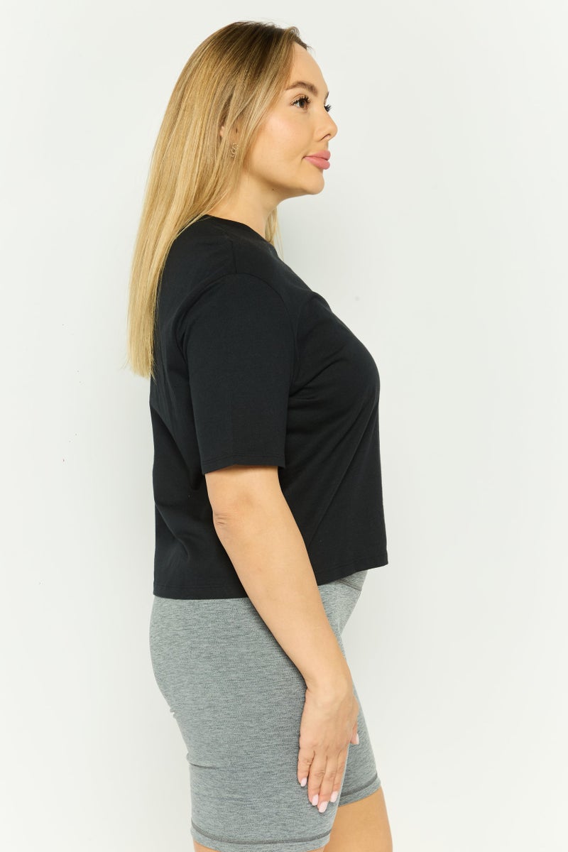 SKECHERS Women Sportswear Fit Short Sleeves Training Top, Black - Image 3
