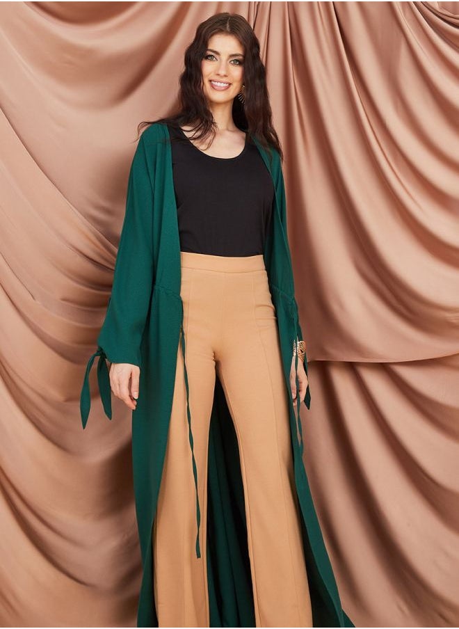 Styli - Maxi Length Textured Kimono with Drawstring - Image 1