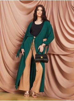 Maxi Length Textured Kimono with Drawstring