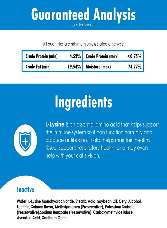 Pet Health Solutions Felisyl L-Lysine Gel for Cats (5oz) - Supports Immune, Respiratory, and Eye Health. Eases Sneezing, Runny Nose, and Watery Eyes. Tasty Salmon Flavor - Made in The USA (3 Pack) - Image 5