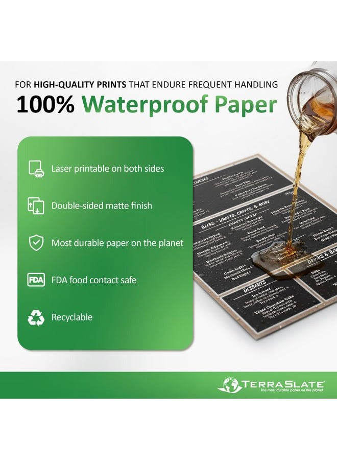 TerraSlate Paper 10 MIL 8.5" x 11" Waterproof Laser Printer/Copy Paper 250 Sheets - Image 2
