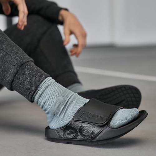 OOFOS OOahh Sport Flex Recovery Sandal, Black Matte - Women’s Size 12, Men’s Size 10 - Image 5