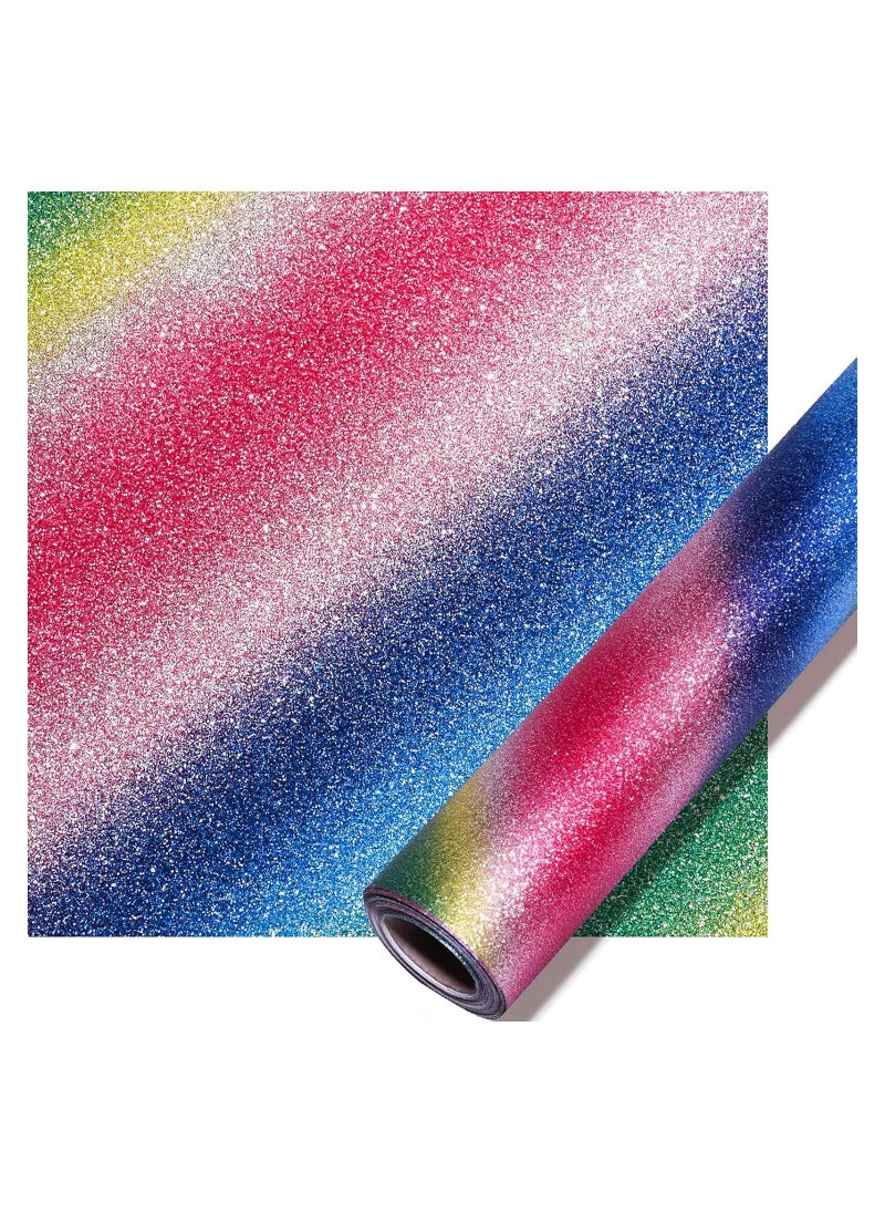 Royal Polar Rainbow Glitter Wrapping Paper Roll 17 Inch X 16 Feet  Gift Wrapping Paper Mini Roll Perfect for Wedding Kids Birthday Baby Shower  - Image 1