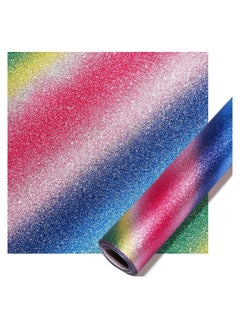 Royal Polar Rainbow Glitter Wrapping Paper Roll 17 Inch X 16 Feet  Gift Wrapping Paper Mini Roll Perfect for Wedding Kids Birthday Baby Shower  - Image 1