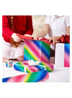 Royal Polar Rainbow Glitter Wrapping Paper Roll 17 Inch X 16 Feet  Gift Wrapping Paper Mini Roll Perfect for Wedding Kids Birthday Baby Shower  - Image 5